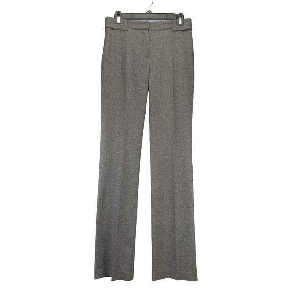 JUDITH & CHARLES Long inseam 33 Wool Designer Office Grey Tweed Straight Pants 2 - Picture 1 of 6